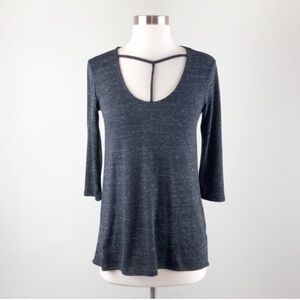 SO black relaxed t-strap top